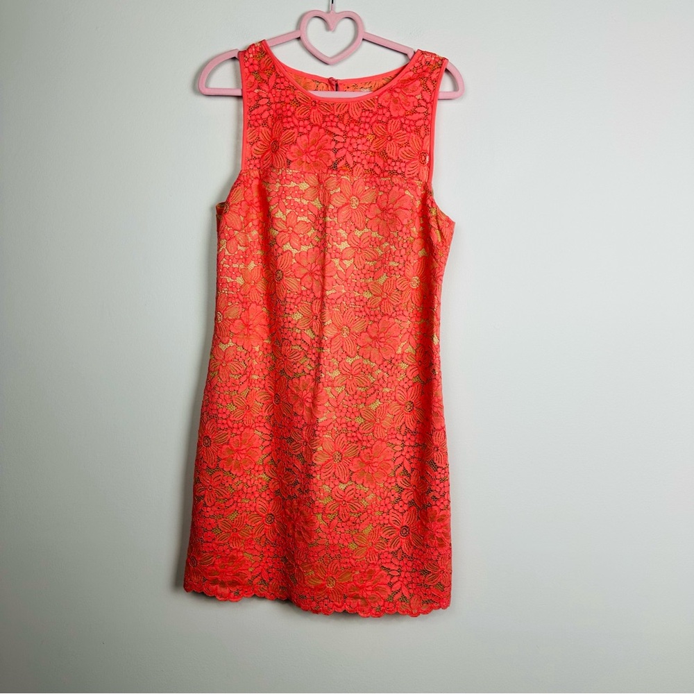 Trina Turk NWT Coral Floral Lace Mini Cocktail Dress Size 8